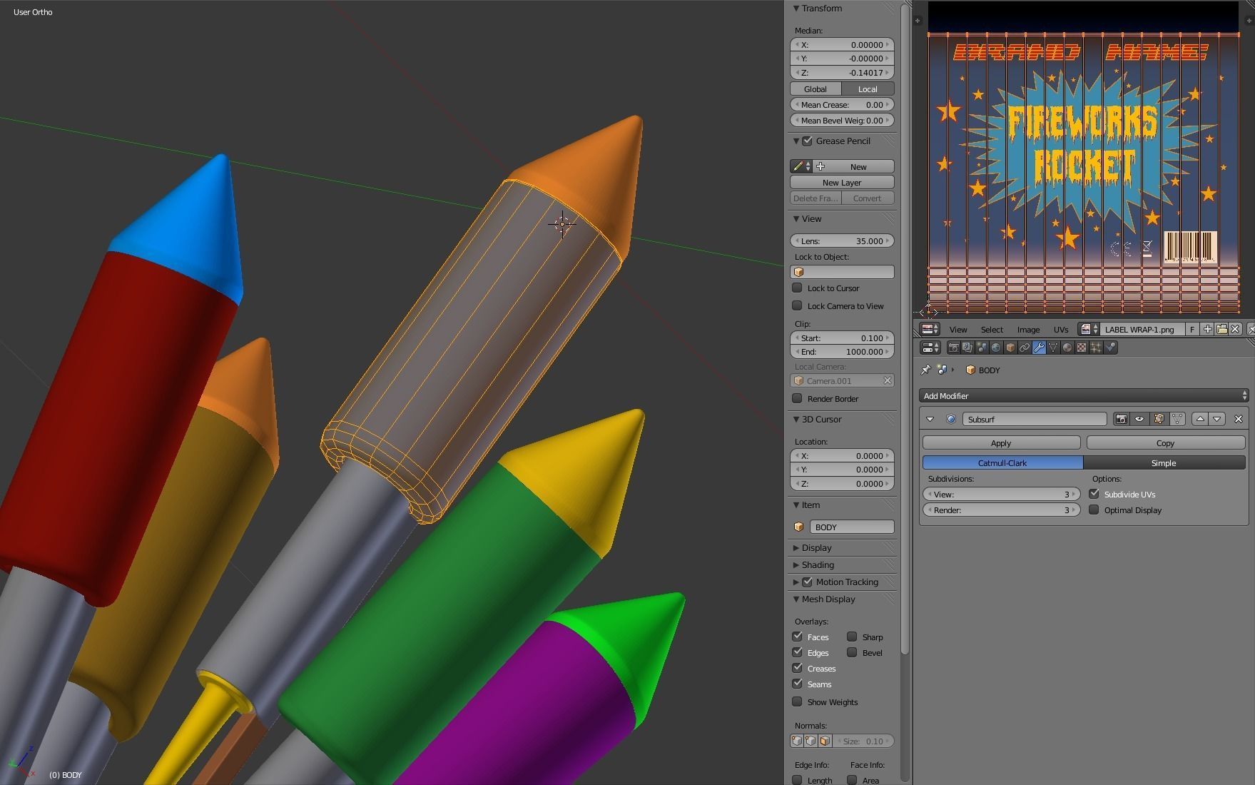 Firework Rockets 3D model_17