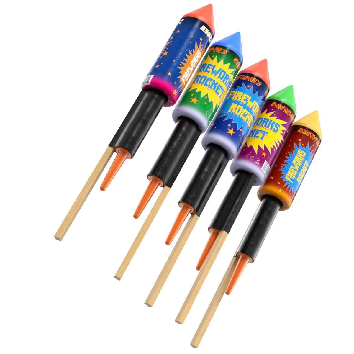 Firework Rockets 3D model_2