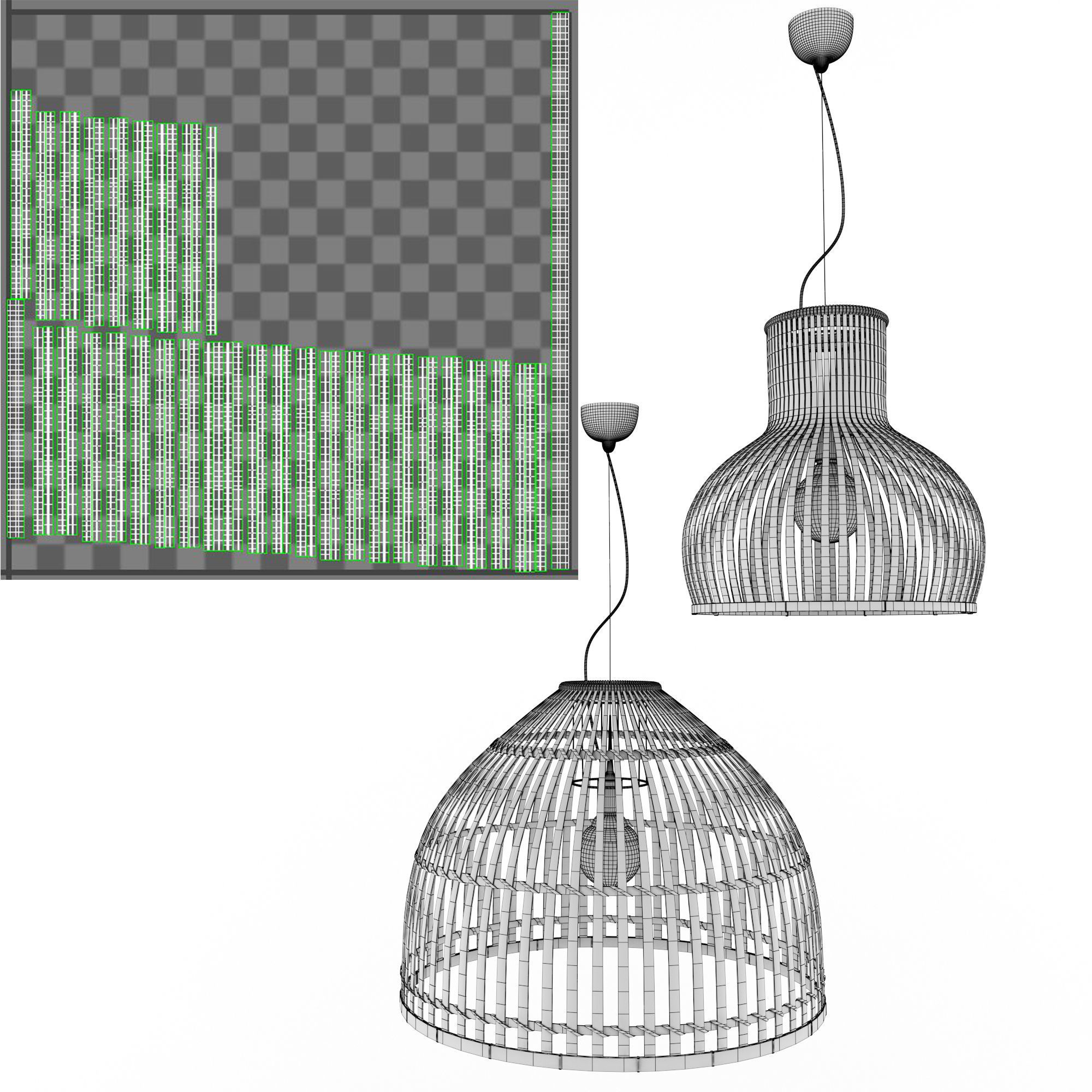 Lamp Rattan 5 3D model_4