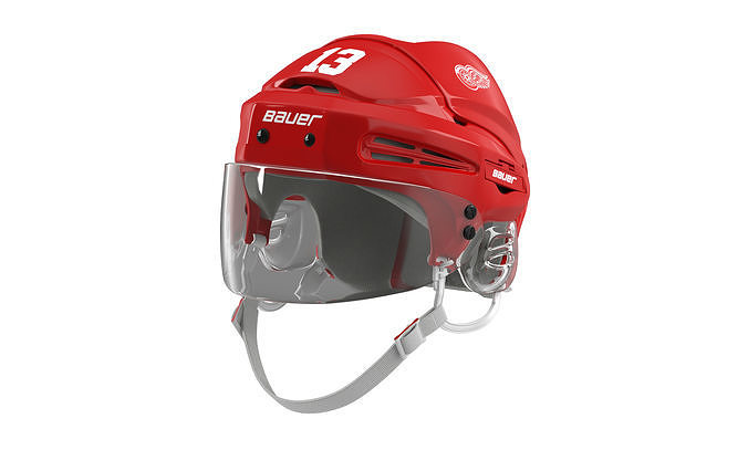 Hockey Helmet Detroit Red Wings 3D model