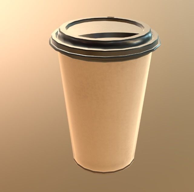 coffee cup Low-poly 3D model_1