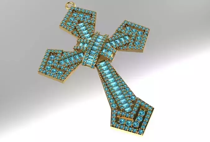 necklace cross pendant with crystals