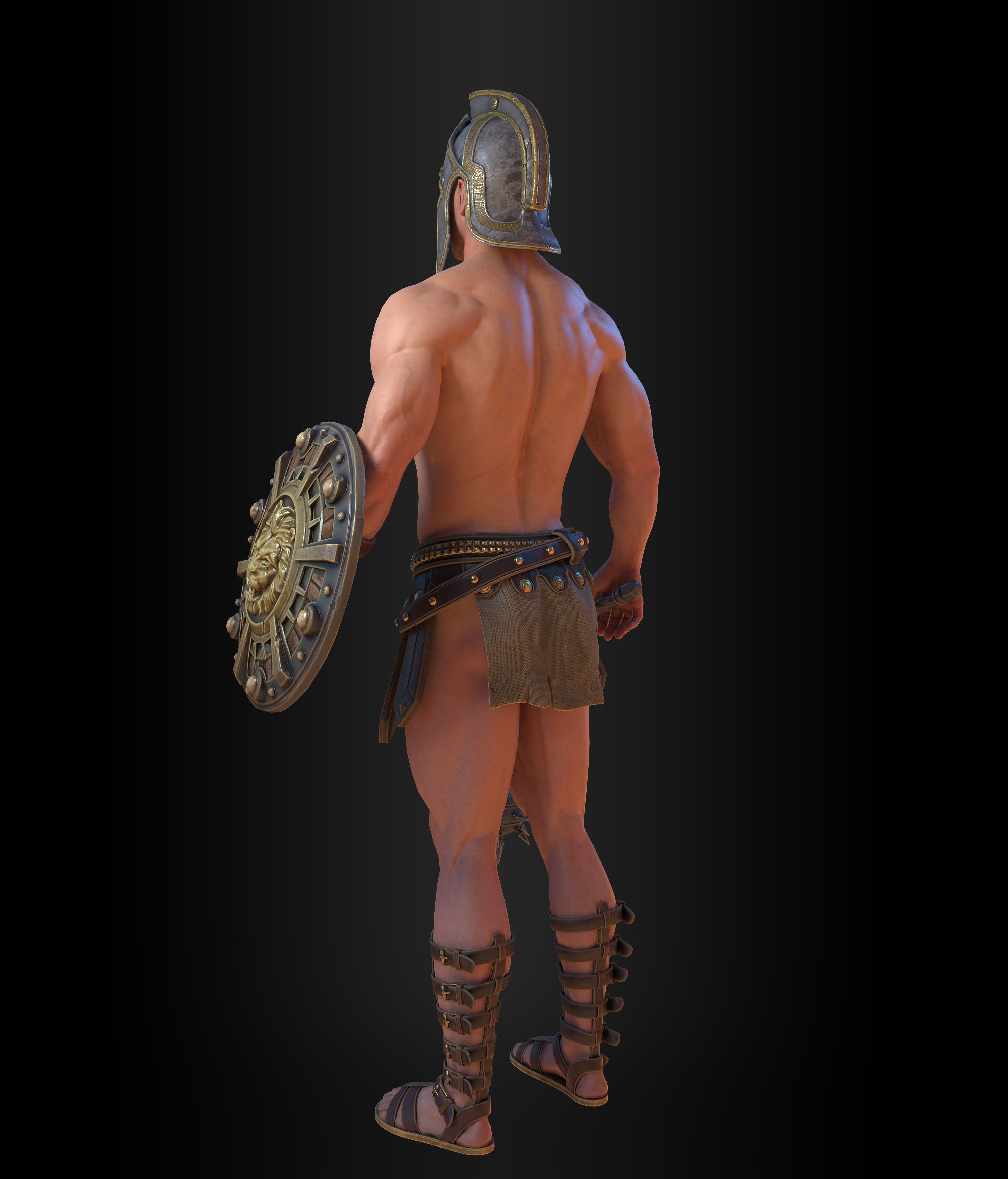 Gladiator Free low-poly 3D model_4