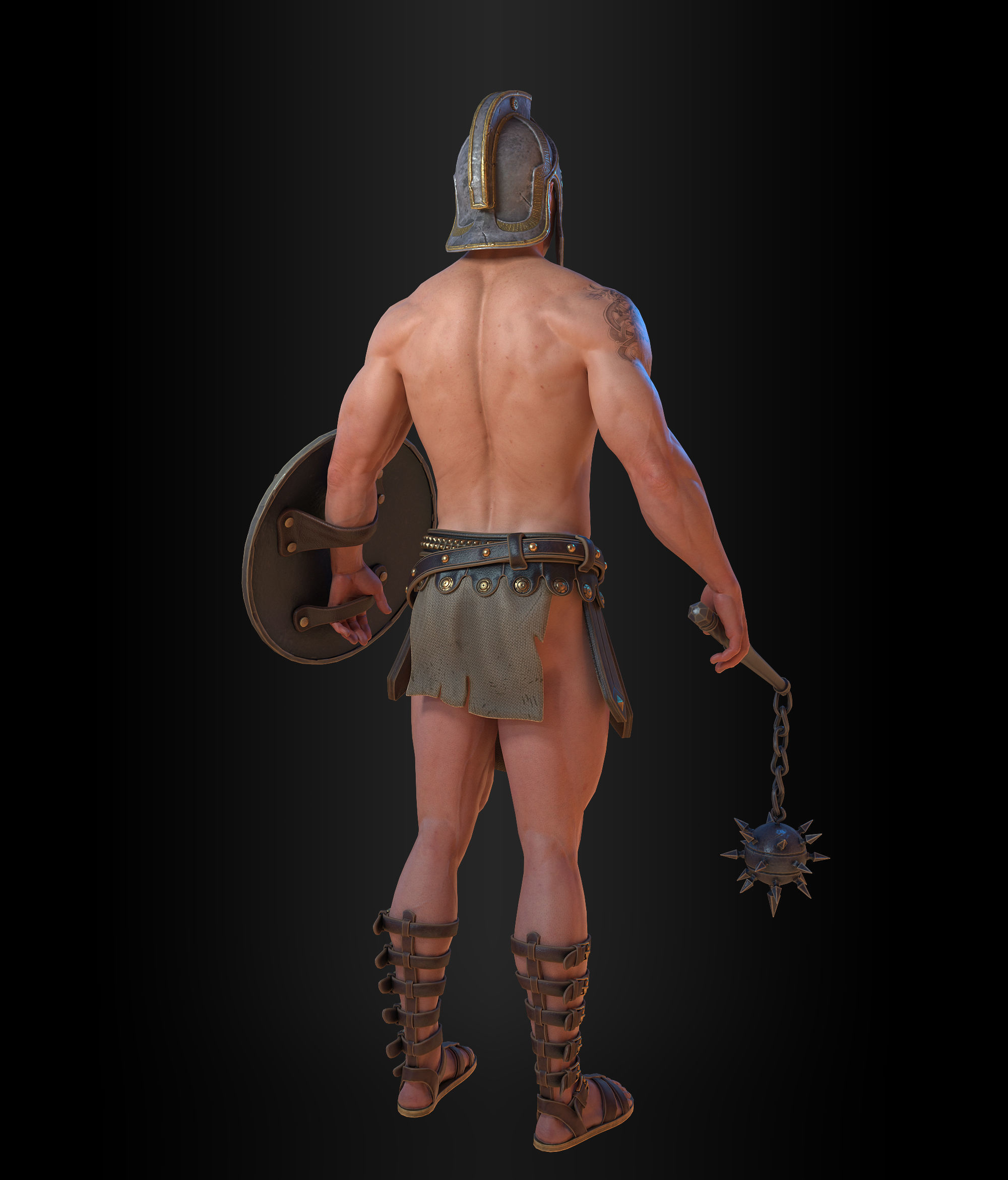 Gladiator Free low-poly 3D model_3