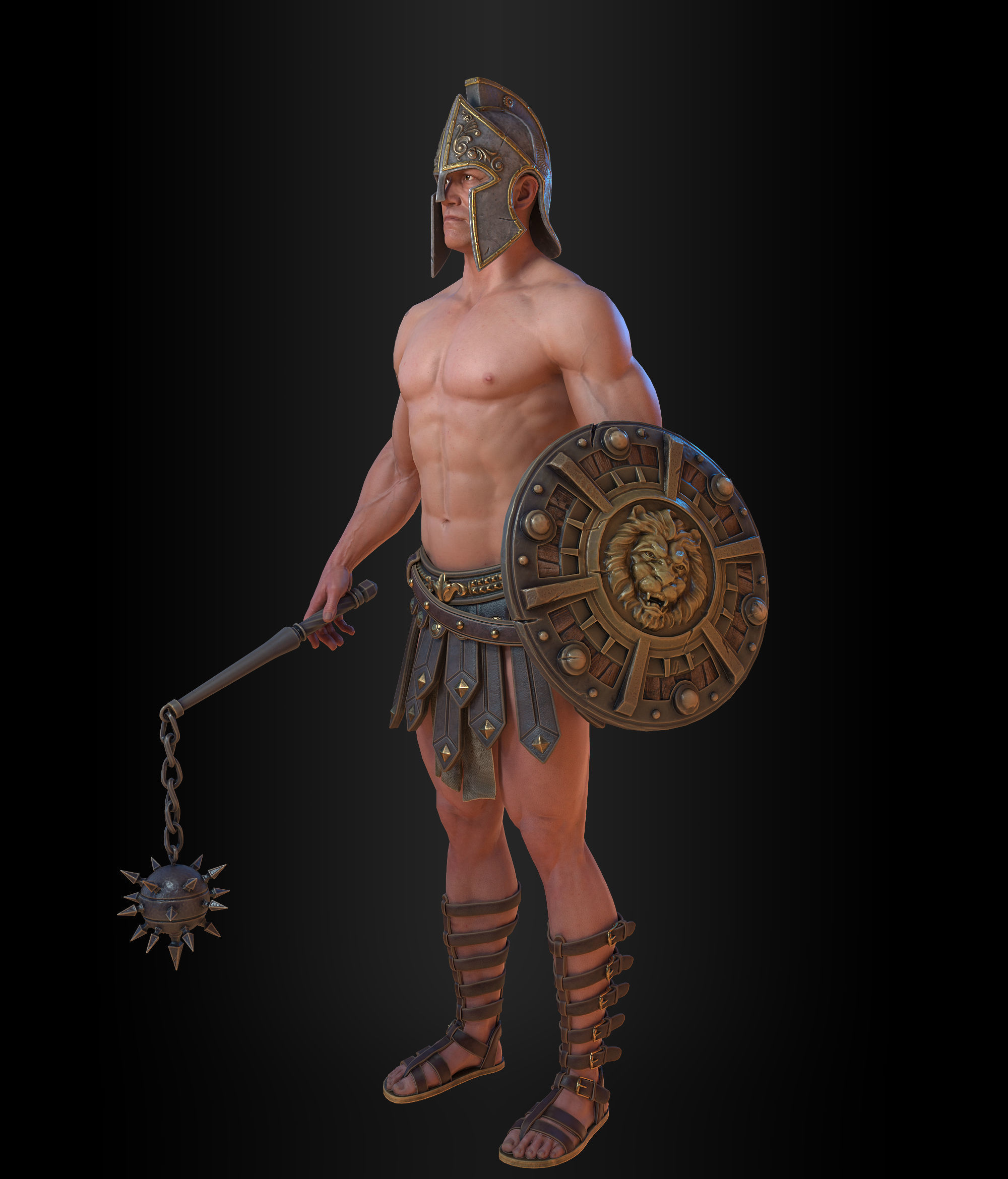 Gladiator Free low-poly 3D model_5