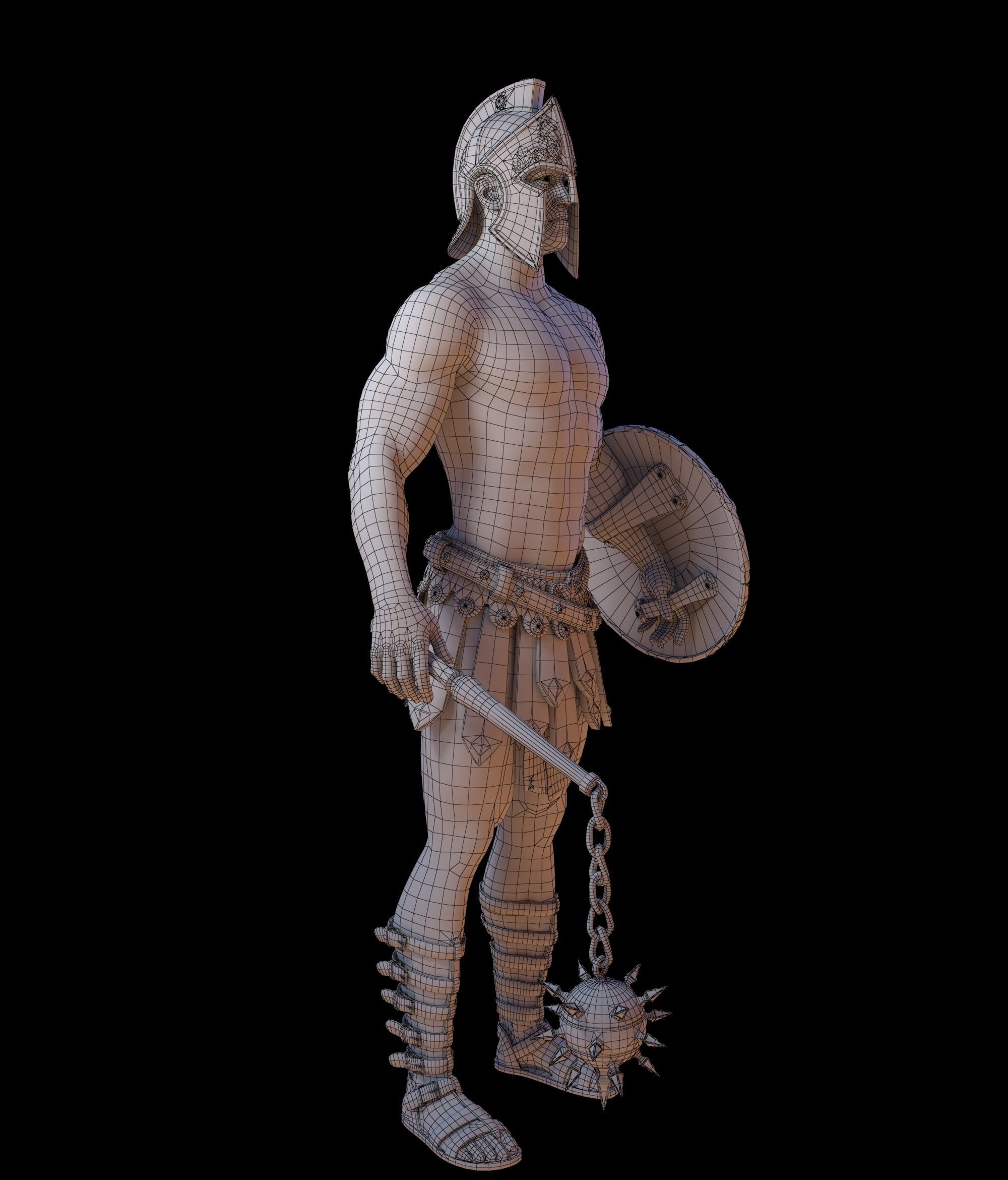 Gladiator Free low-poly 3D model_7