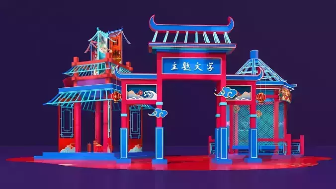Commercial exhibition design with Chinese fashion style