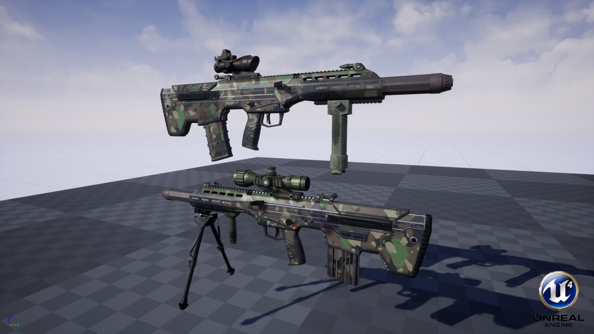 Modular Bullpup Rifle-Sniper Variant Low-poly 3D model_32