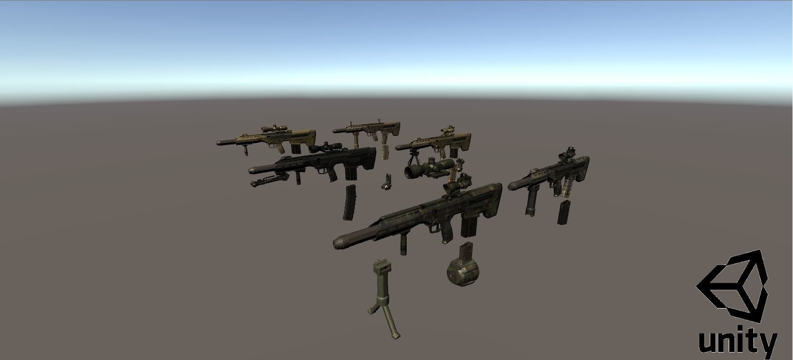 Modular Bullpup Rifle-Sniper Variant Low-poly 3D model_19