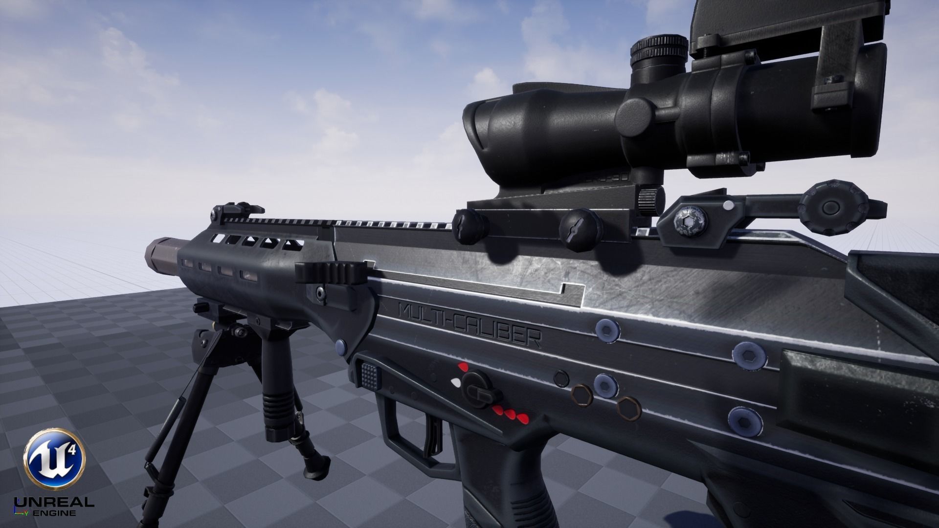 Modular Bullpup Rifle-Sniper Variant Low-poly 3D model_29