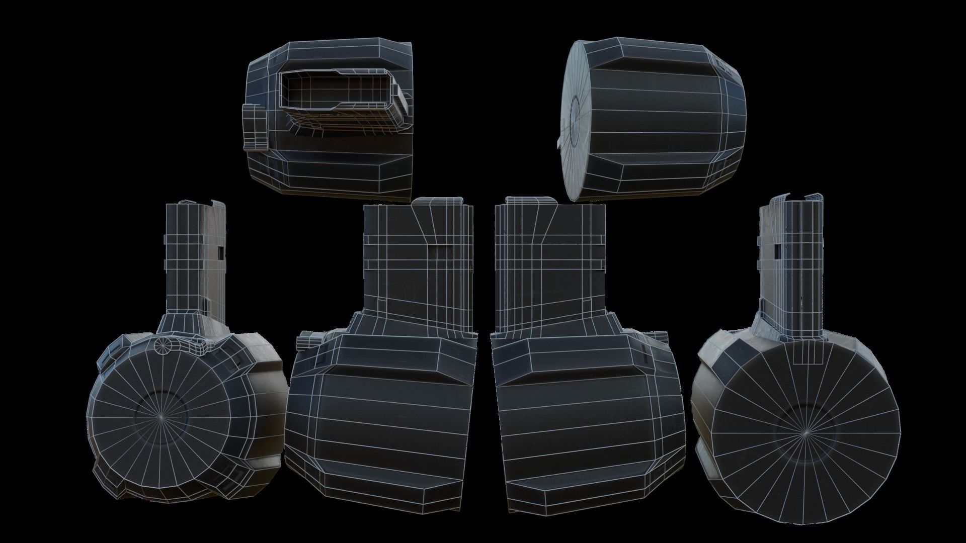 Modular Bullpup Rifle-Sniper Variant Low-poly 3D model_82