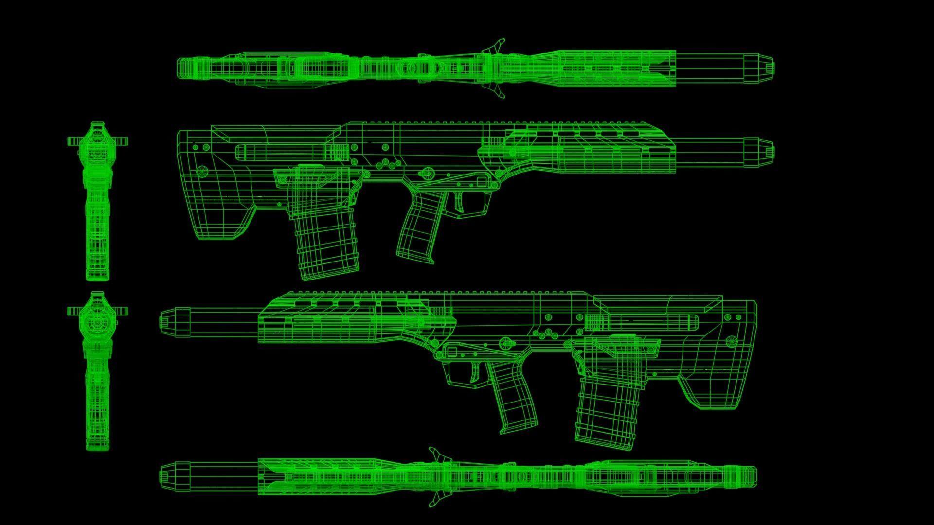 Modular Bullpup Rifle-Sniper Variant Low-poly 3D model_65