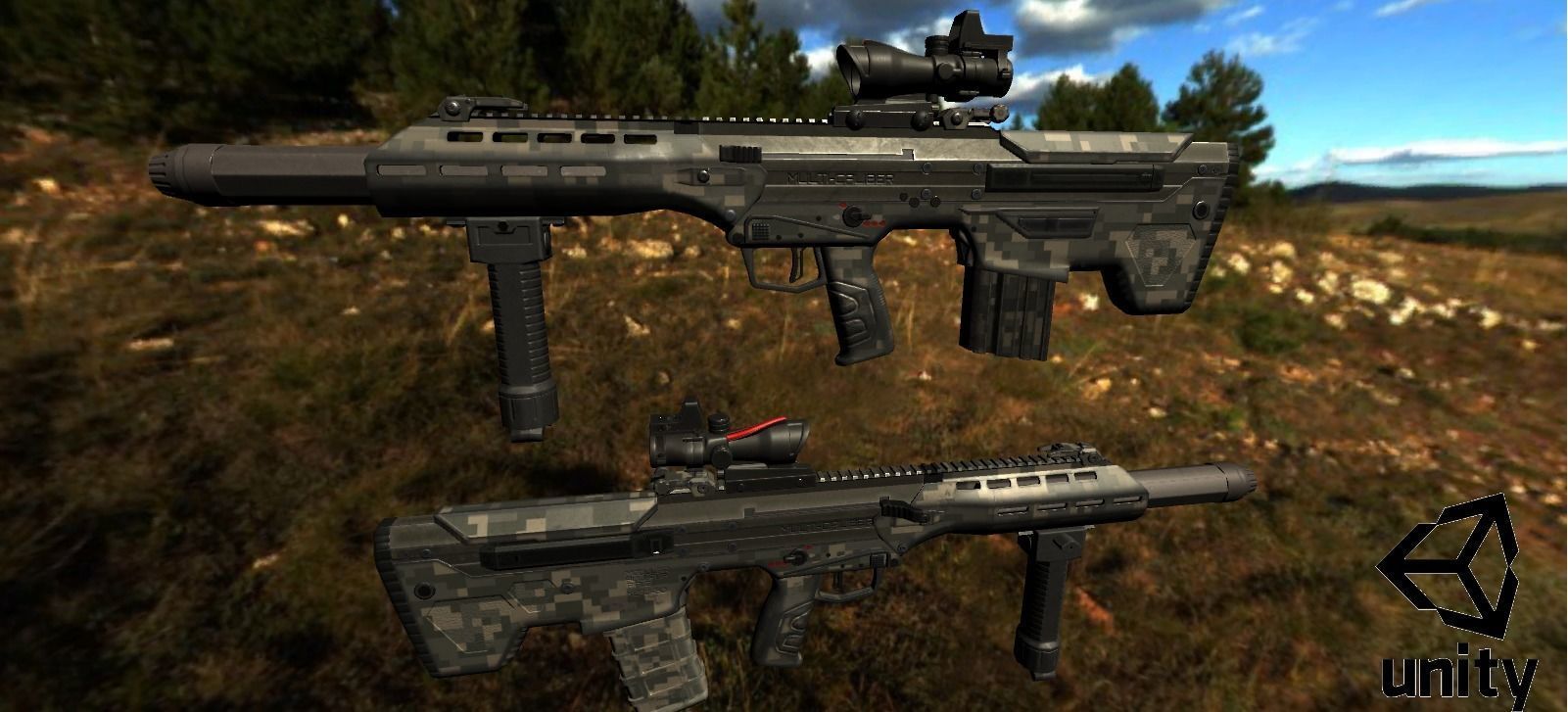 Modular Bullpup Rifle-Sniper Variant Low-poly 3D model_24