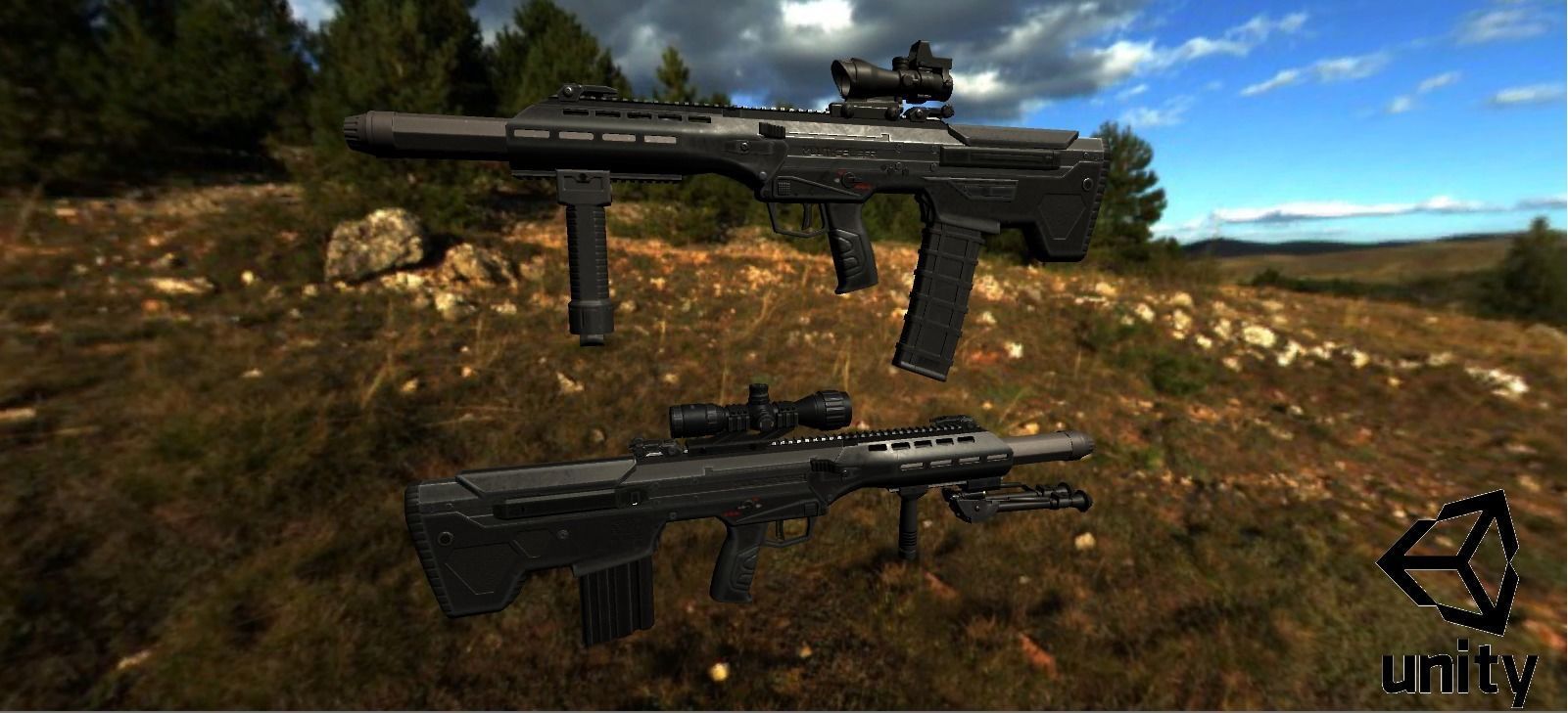 Modular Bullpup Rifle-Sniper Variant Low-poly 3D model_20