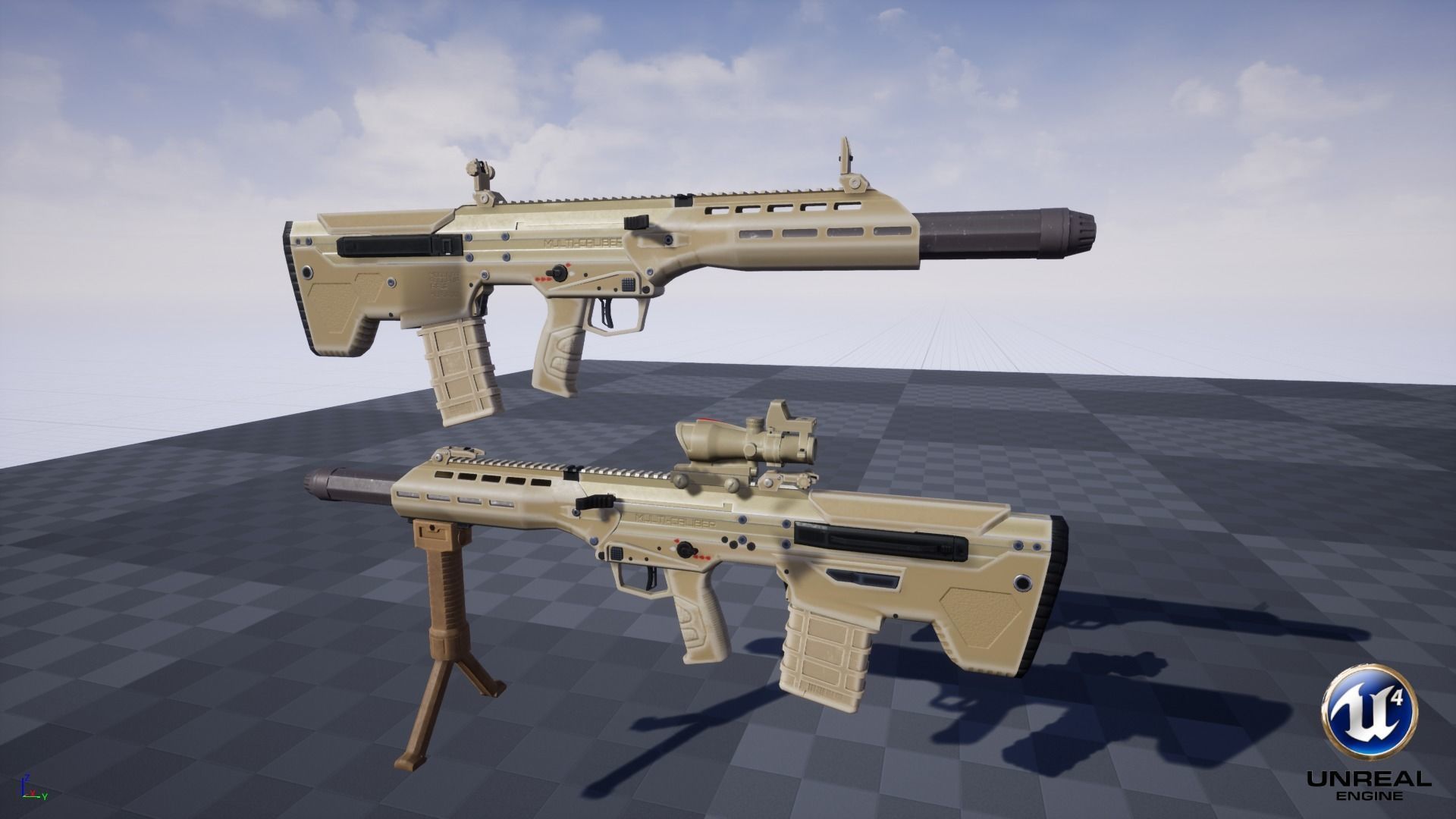 Modular Bullpup Rifle-Sniper Variant Low-poly 3D model_31