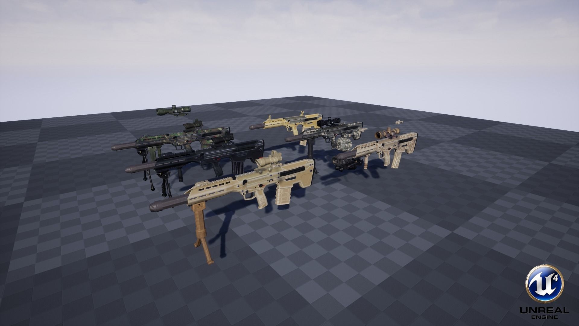 Modular Bullpup Rifle-Sniper Variant Low-poly 3D model_26