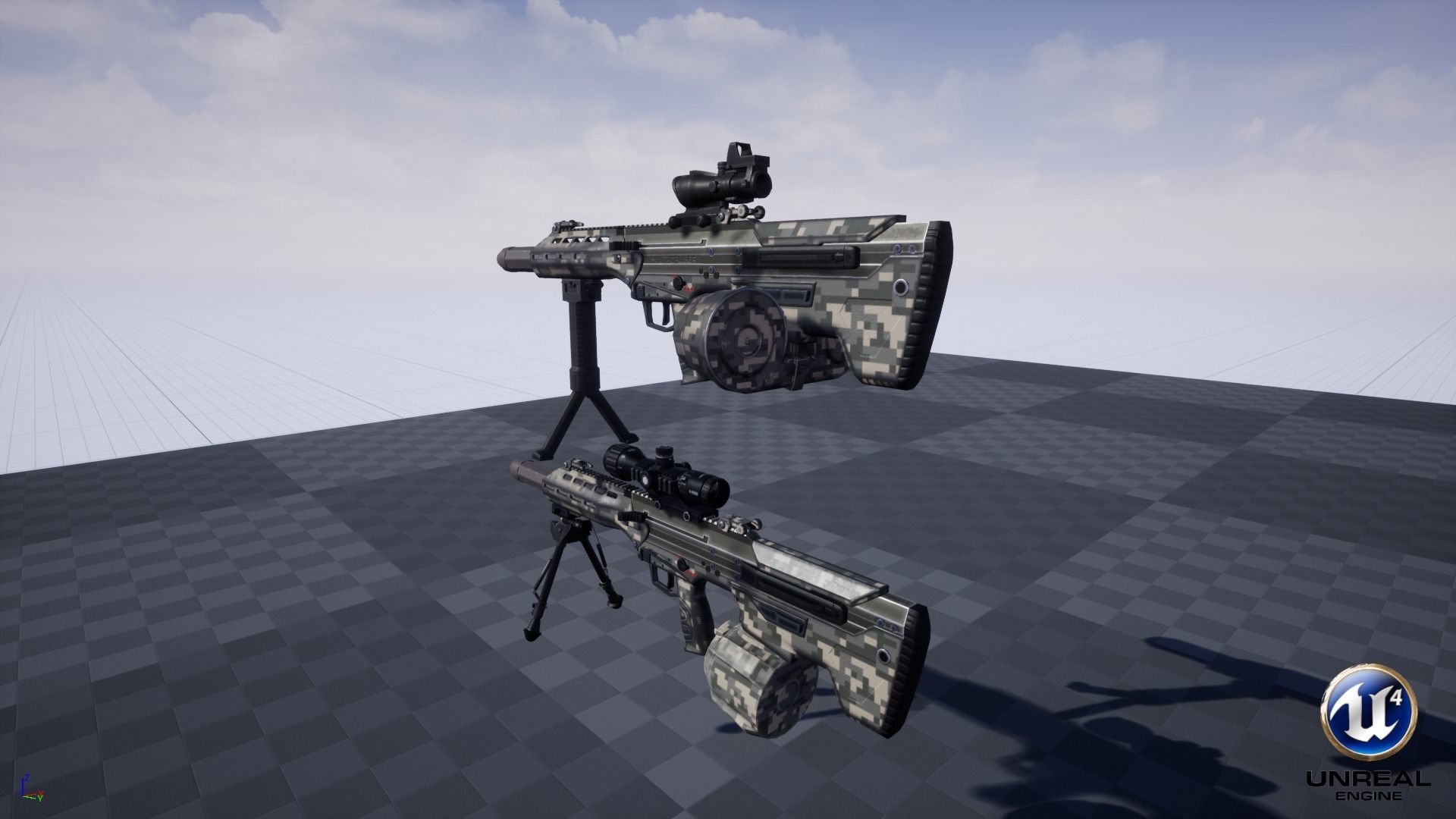 Modular Bullpup Rifle-Sniper Variant Low-poly 3D model_35