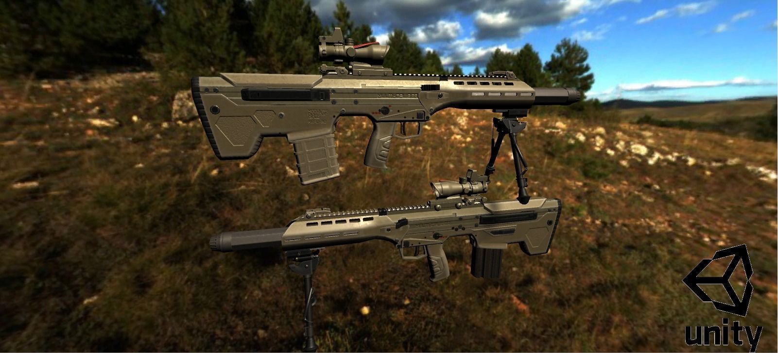 Modular Bullpup Rifle-Sniper Variant Low-poly 3D model_23
