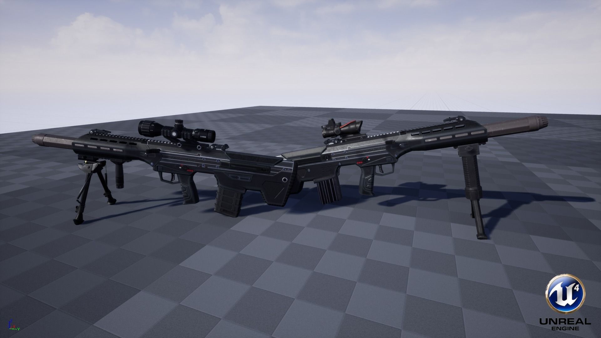 Modular Bullpup Rifle-Sniper Variant Low-poly 3D model_28