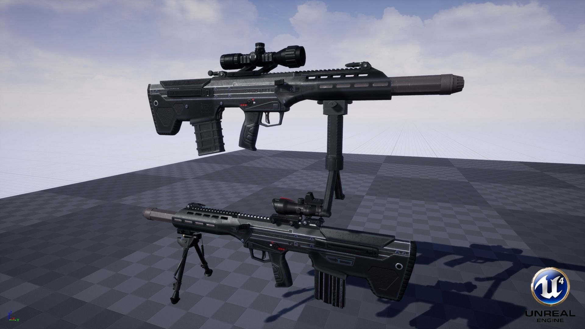 Modular Bullpup Rifle-Sniper Variant Low-poly 3D model_27