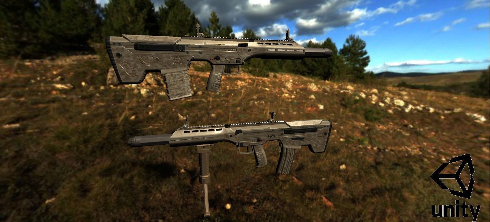 Modular Bullpup Rifle-Sniper Variant Low-poly 3D model_25