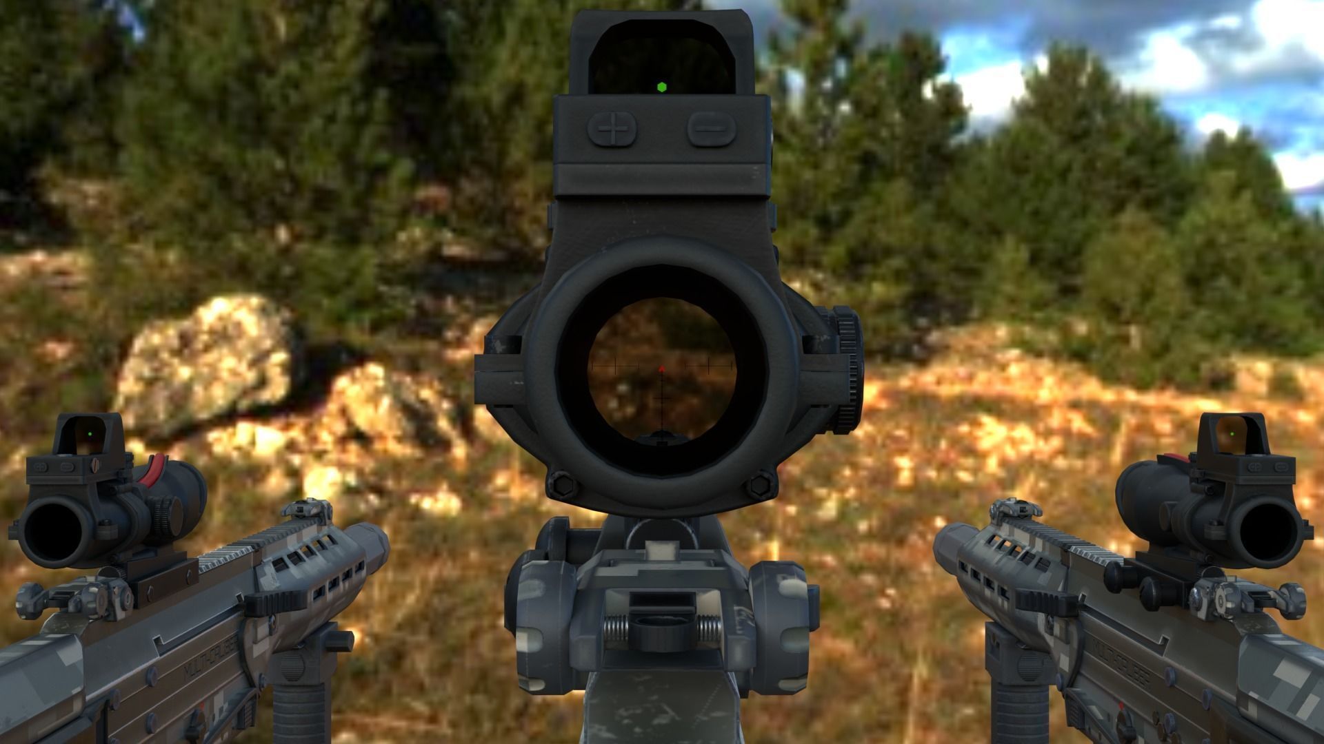 Modular Bullpup Rifle-Sniper Variant Low-poly 3D model_16