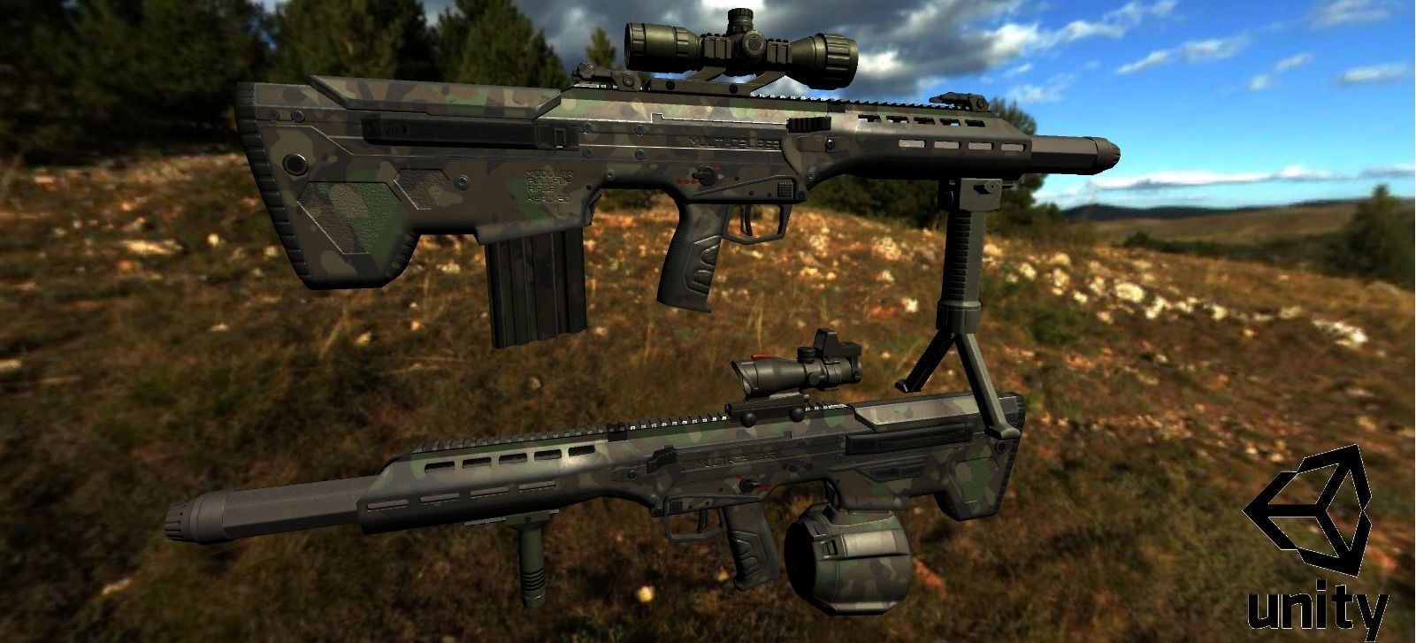 Modular Bullpup Rifle-Sniper Variant Low-poly 3D model_21