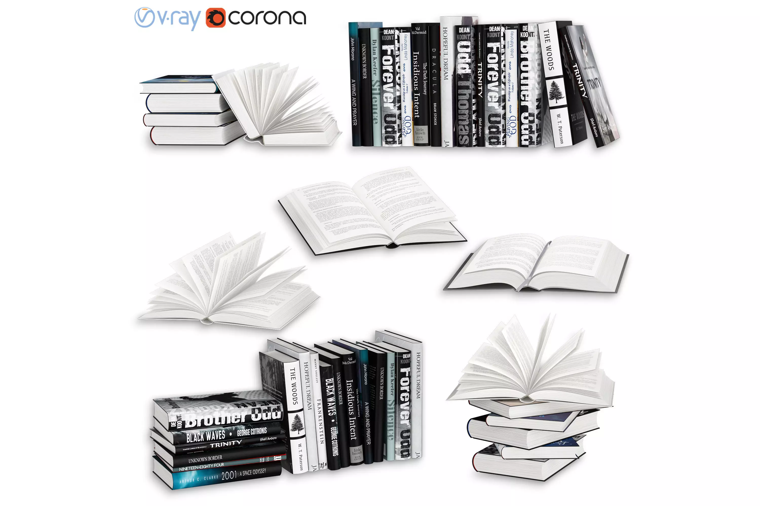 Open Books Set 3D model_0