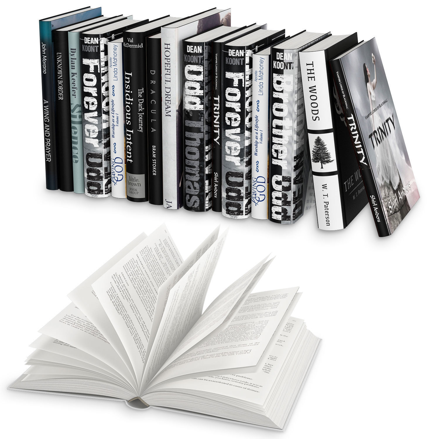 Open Books Set 3D model_2