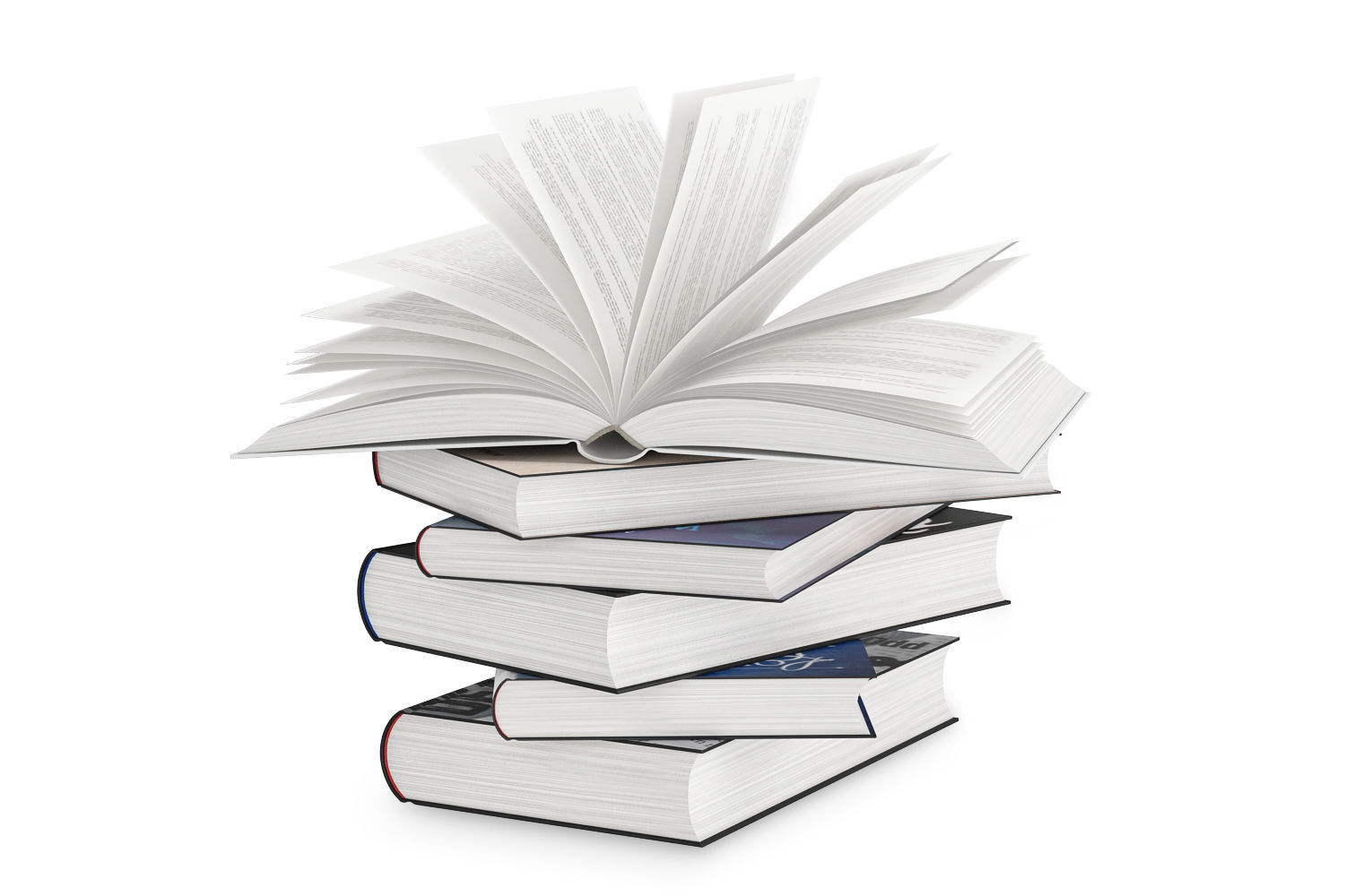 Open Books Set 3D model_11