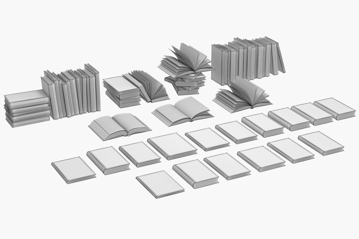 Open Books Set 3D model_15