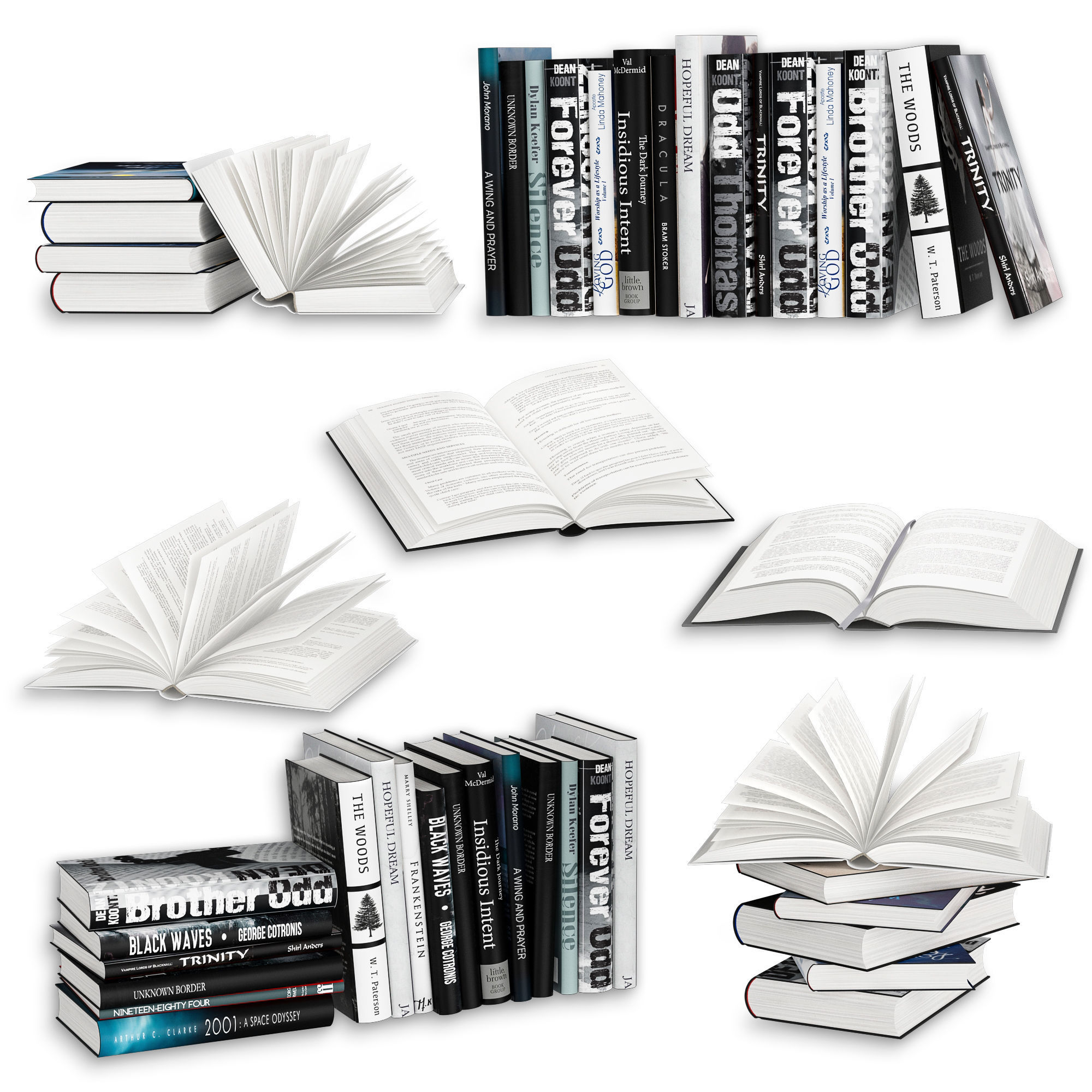 Open Books Set 3D model_1