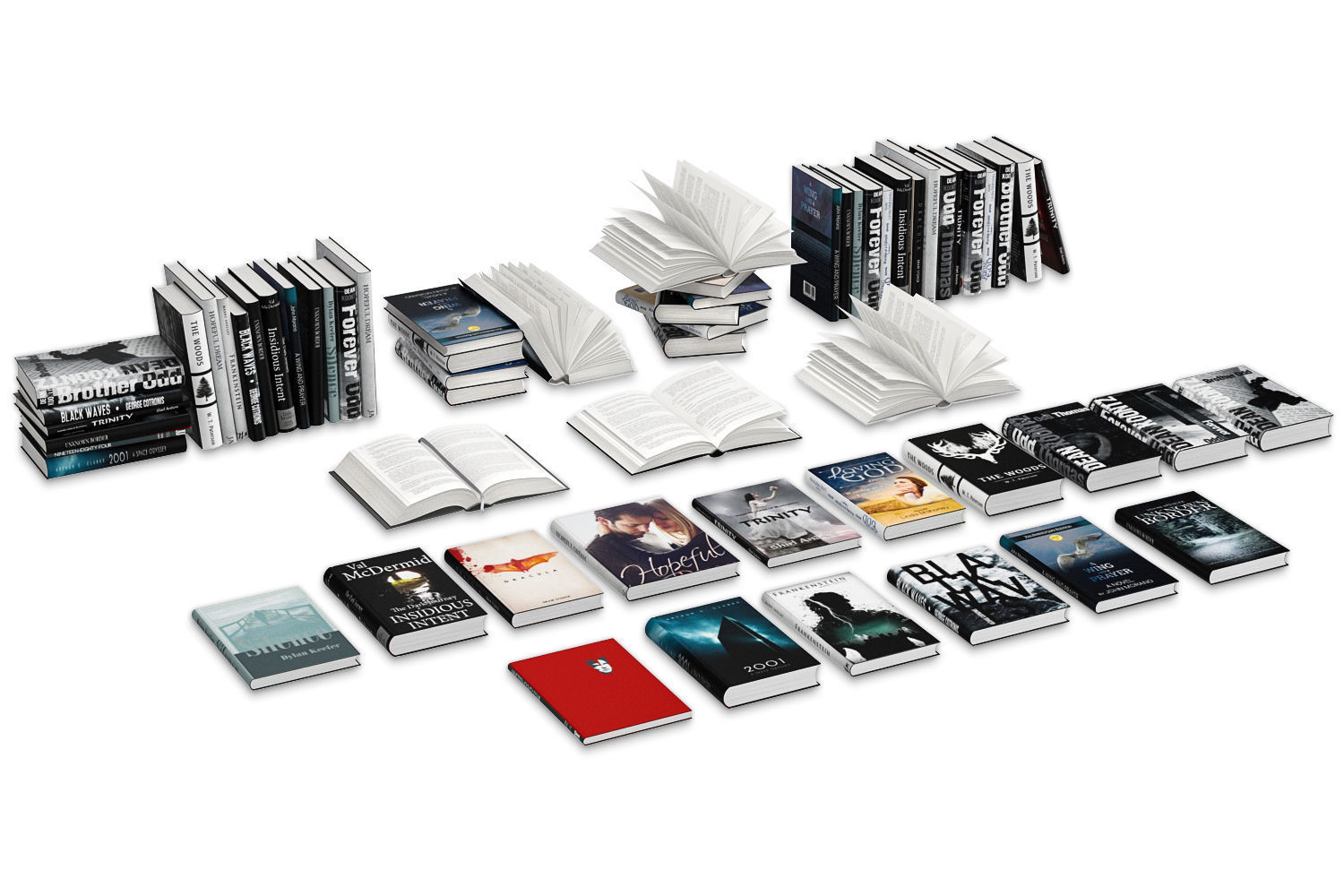 Open Books Set 3D model_13