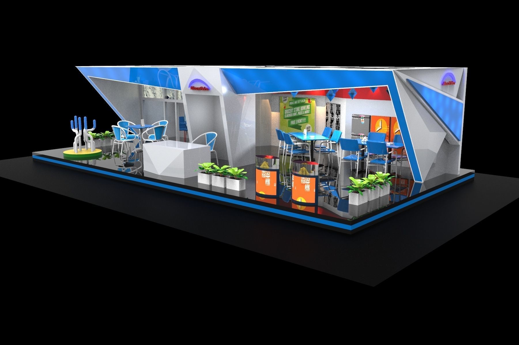 Exhibition Stall Collection 3D Free 3D model_2