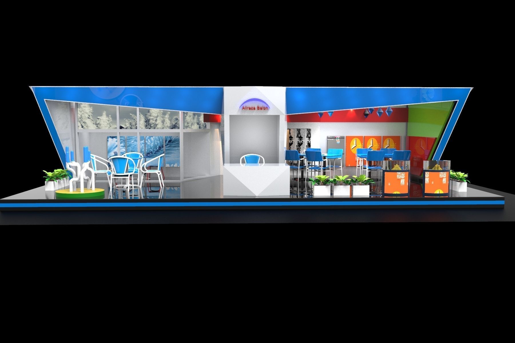 Exhibition Stall Collection 3D Free 3D model_7