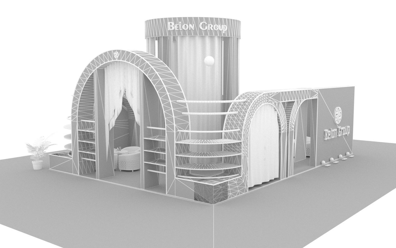 Exhibition Stall Collection 3D Free 3D model_12