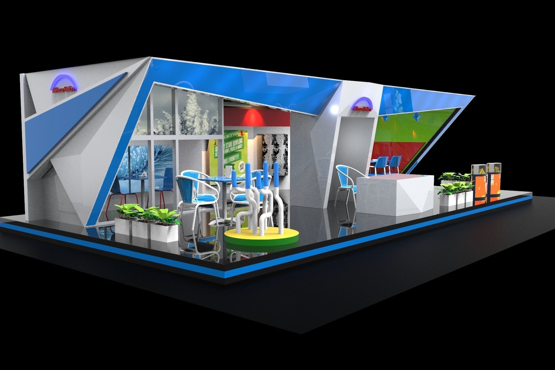 Exhibition Stall Collection 3D Free 3D model_9