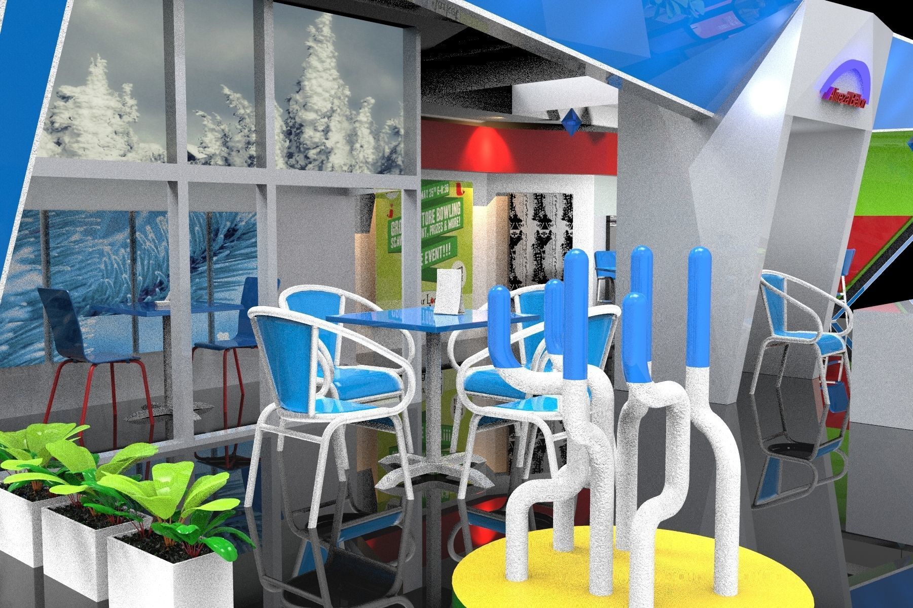 Exhibition Stall Collection 3D Free 3D model_10