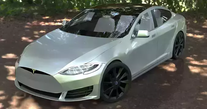 cool car tesla model s 3D model blender 3D model