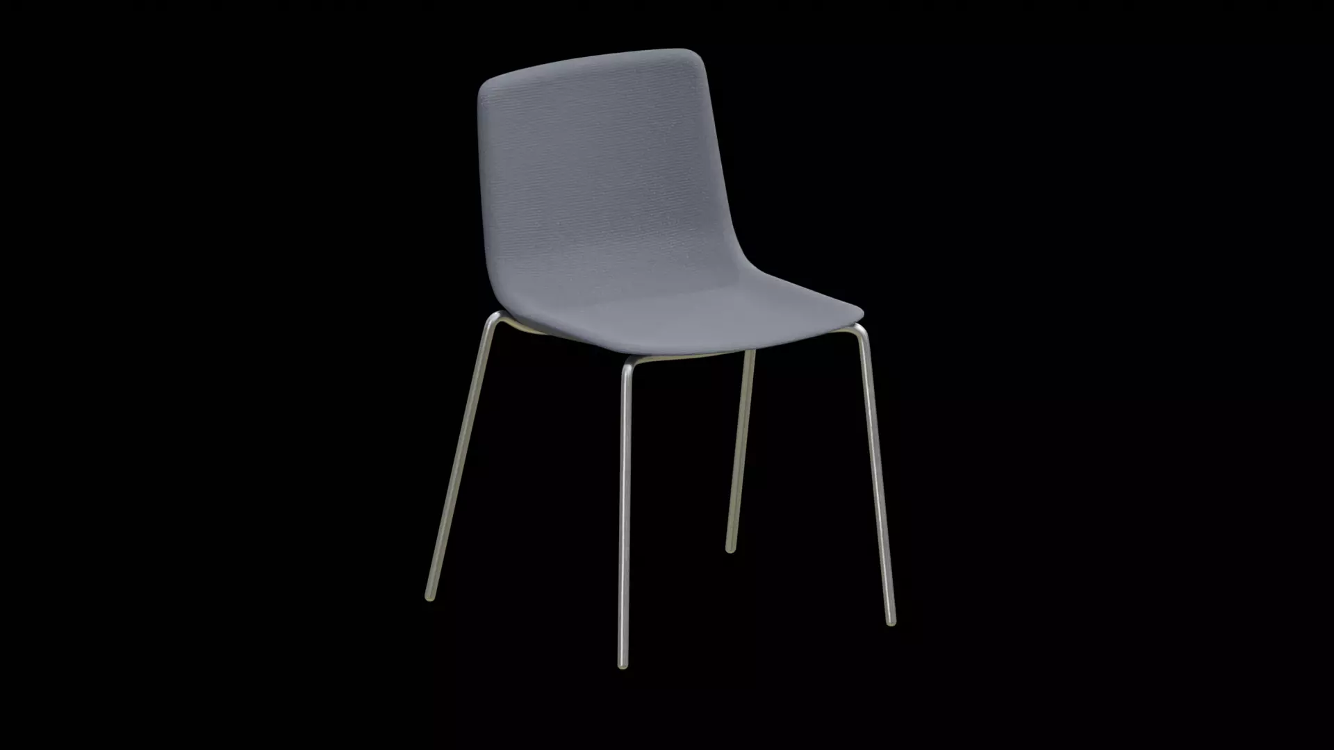 Pato 4 Leg-Chair Model-4202 Chrome Low-poly 3D model