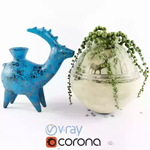 deer 2 vase with head 3D model