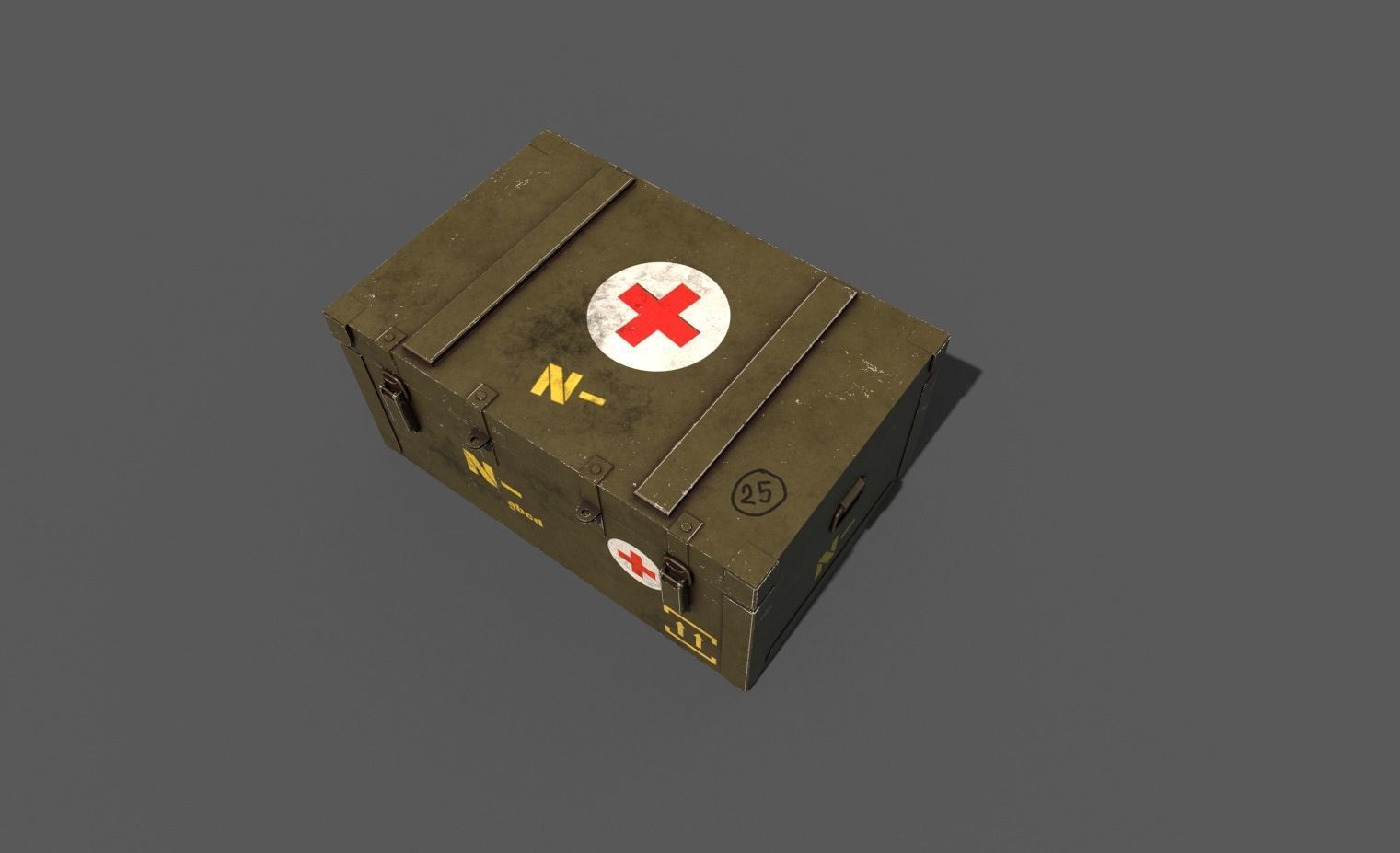 Army crate Free low-poly 3D model_5