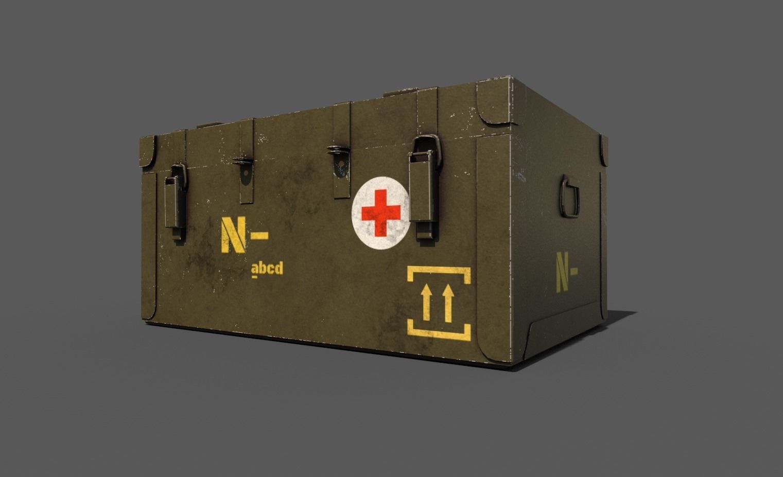 Army crate Free low-poly 3D model_1