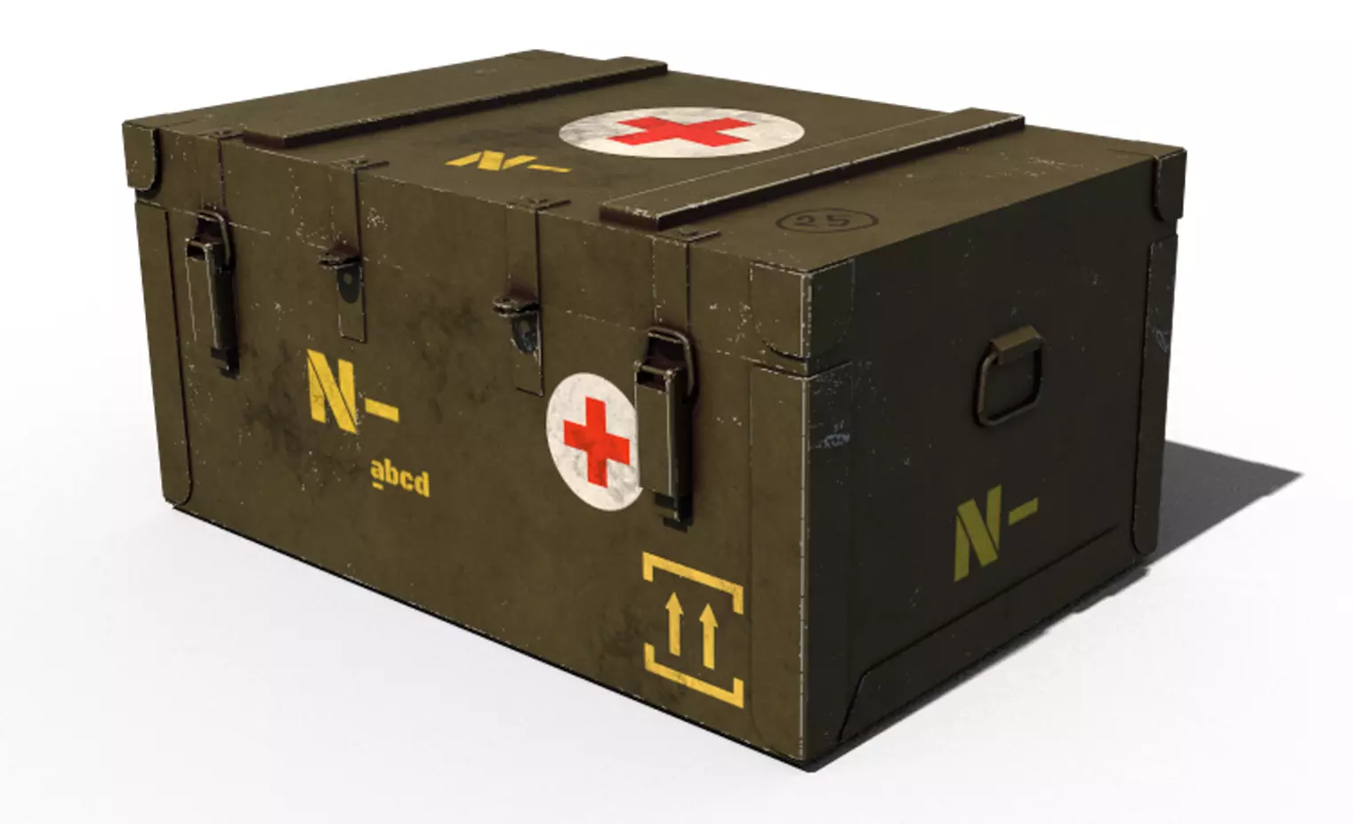 Army crate Free low-poly 3D model_0