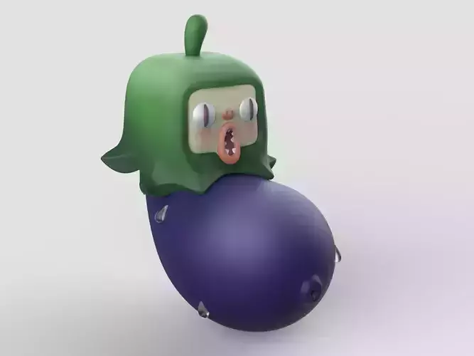  Eggplant cute model