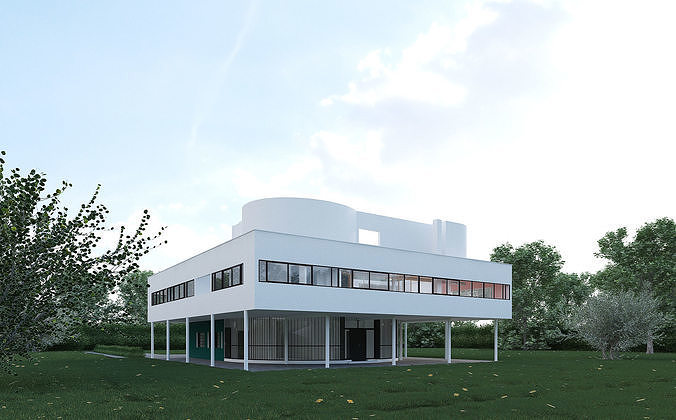 Villa Savoye 3D model 4
