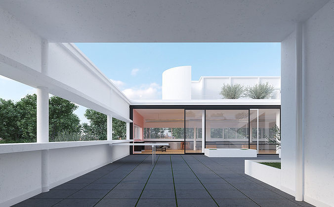 Villa Savoye 3D model 7