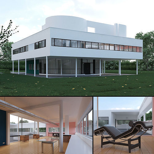 Villa Savoye 3D model 2