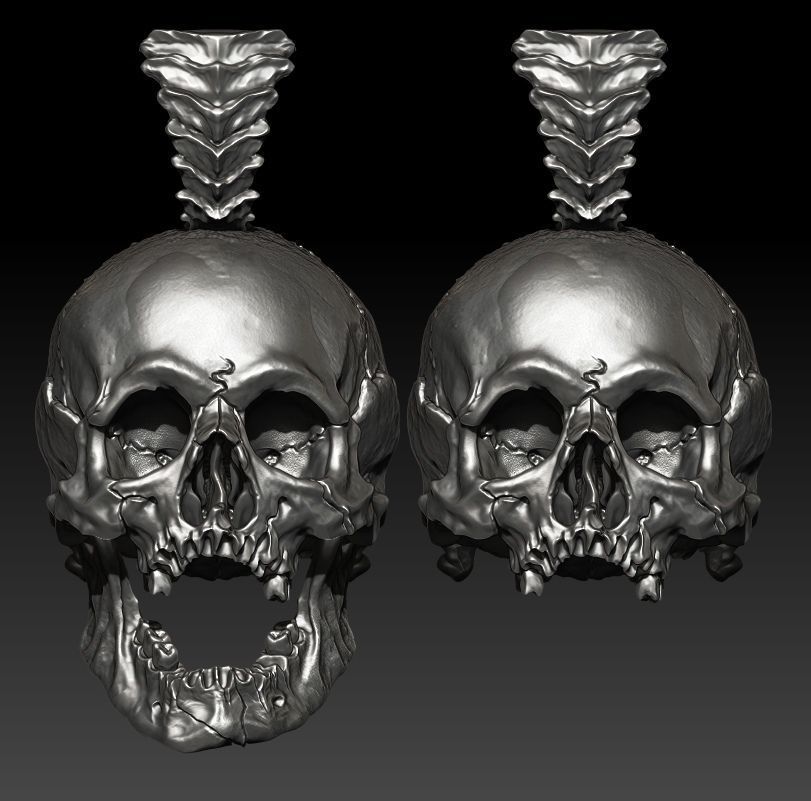 Pendant Big Skull  and Jow rotten- 2 3D Model Collection_0