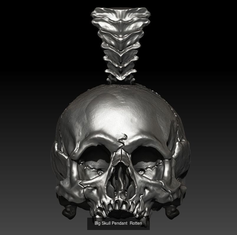 Pendant Big Skull  and Jow rotten- 2 3D Model Collection_3